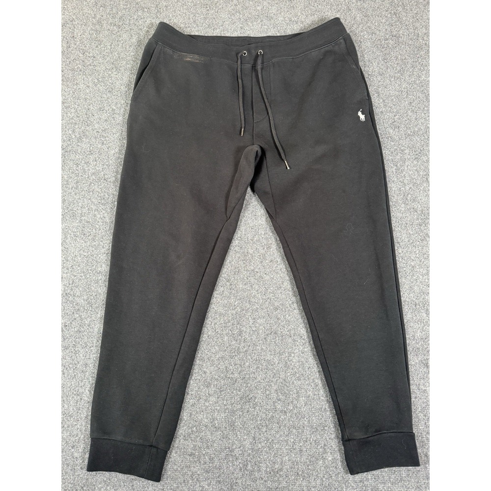 Polo Ralph Lauren Double Knit Jogger Pants Mens Size XL Black Sweatpants‎